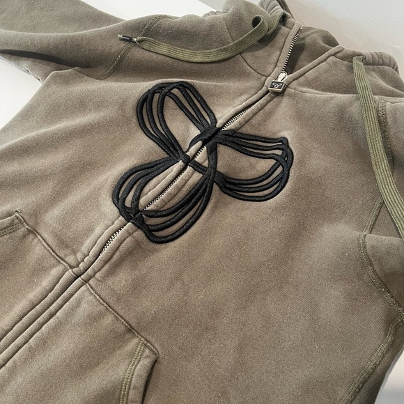 TNA Sweaters - TNA Dark Green Hoodie with Black Logo